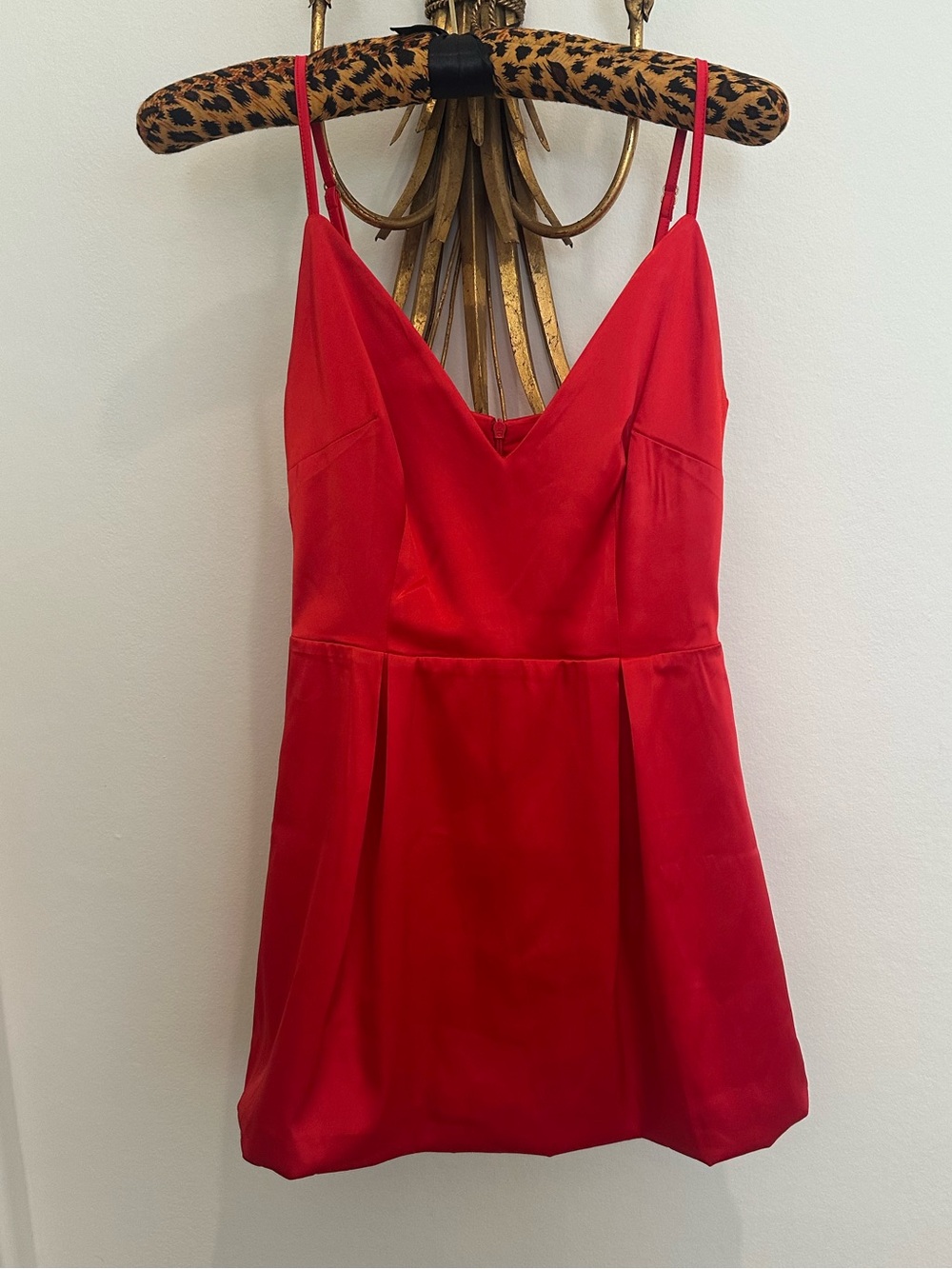 Princess Polly Red Satin V-Neck Dress